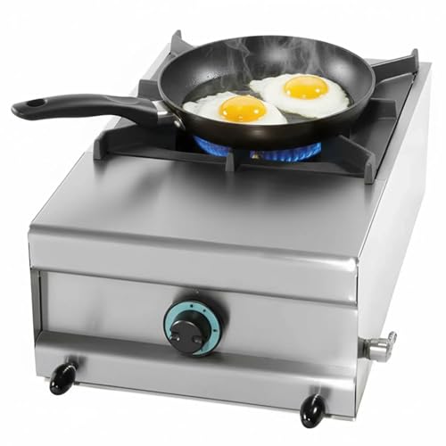 MBH - Cocina a Gas Profesional con 1 fogón de sobremesa y alta potencia para cocina industrial de bar, restaurante, food trucks, hostelería y catering.