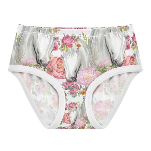 White Horses Floral Toddler Girls's Underwear 2T 202c1153b