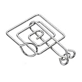 伝統的な頭の体操 クラシックメタルチャイニーズ9リンクリングパズルおもちゃ（スクエア） [並行輸入品]