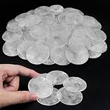 TaoQ C 60 PCS Capiz Shells Round Natural Shells, 2 Inch White Round Capiz Shells with 2 Holes for Wind Chimes Curtain Shell Garland DIY Craft Wedding Home Decor