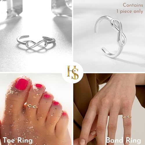 Image of HighSpark Silver Toe Ring /Band Ring for Women | 92.5 Sterling Silver Adjustable Toe Rings | 1 Piece Only | Minimal & Elegant Designs