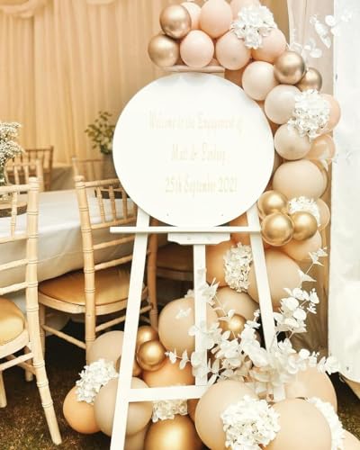 Image of Blush Gold Beige Neutral Balloons 50pcs 12 inch Blush Champagne Gold Latex Balloons Sand White Nude Apricot Helium Balloons for Birthday Party Decoration Wedding Baby Shower Bride DIY Supplies