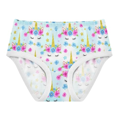 Cute Unicorn Flower Panties for Girl Toddler Underwear Floral Cotton Animal Underpants Briefs 2t