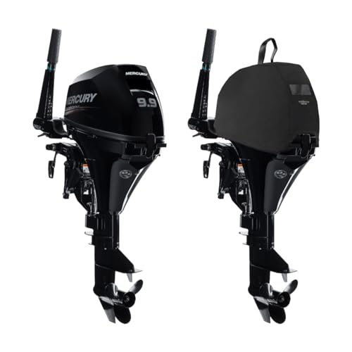 Oceansouth Custom Fit Vented Covers for Mercury Outboard Engines (Black, 8HP, 9.9HP 4STR 2CYL 209CC (from 2006 up to 2024))