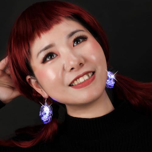 Halloween Light Up Earrings Led Skull Spider Dangle EarringsGrowing Pumpkin Ghost Drop Earrings Cute Holiday Festive Party Earrings Jewelry for Women4