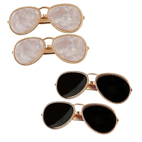 Mini pinces à cheveux lunettes de soleil en métal pour femmes et filles lot de 4