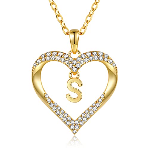 Alphabet Lettre Collier Coeur Argent - Bijoux Pendentif Noël et Graduation