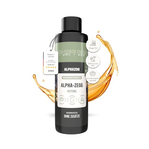 alphazoo Alpha-Zegg Futteröl für Hunde 100ml – naturreine Mischung aus Leinsamen-, Schwarzkümmel...