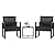 Flamaker 3 Pieces Patio Set Outdoor Wicker Furniture Sets Modern Rattan Chair Conversation Sets with Coffee Table for Yard and Bistro (Black)