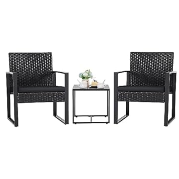 wicker patio furniture table and chairs