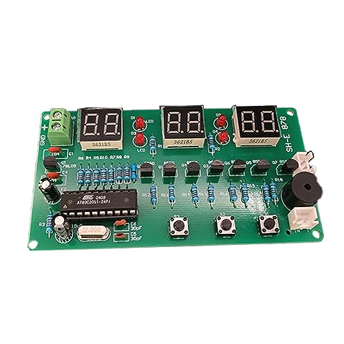 Riiichflowshop Kits AT89C2051 Reloj electrónico Tubo Digital de 6 bits Pantalla LED Conjunto de módulos electrónicos Piezas y componentes DC5V-12V