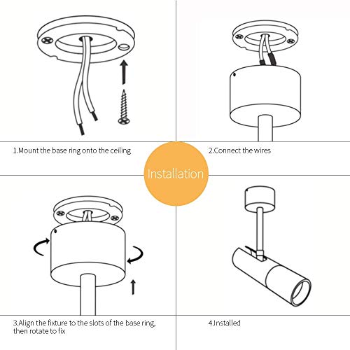 Foco de techo LED COB de aluminio blanco orientable con rotación 360 5