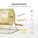 VIVOHOME 11 Inch x 8 Inch Brass Plated Raffle Drum Lottery Spinning Drawing with Wooden Turning Handle Holds 2500 Tickets