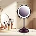 OVENTE 7'' Lighted Makeup Mirror with 1X/7X Magnification, Cordless Tabletop Mount Vanity Mirror with 360° Swivel Design & Double Sided Glow Cosmetic White LED Ring Light, Antique Bronze MCT70ABZ1X7X