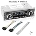 Retro Vintage Radio for Classic Vehicle - Single Din Bluetooth Car Stereo with AM FM USB AUX EQ Subwoofer RCA Output
