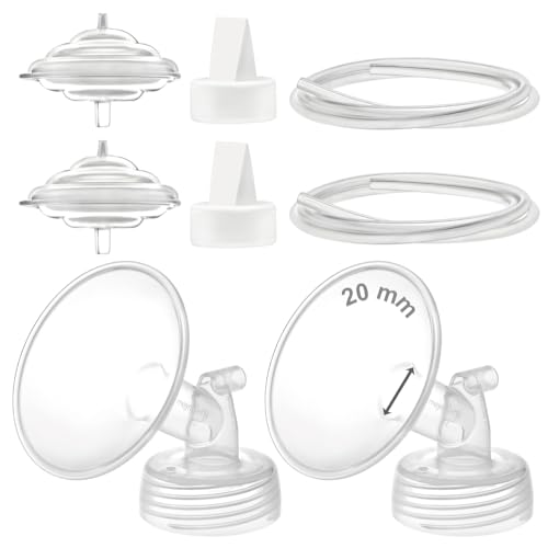 Image of Maymom Pump Parts Compatible with Spectra S1 S2 9 Plus Electric Breastpump, Flange (20mm) Valve Tubing Backflow Protector, Not Original Spectra S1 S2 Replacement Pump Parts Accessories