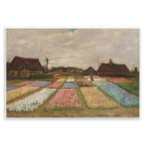 Floral Holland Landscape, 10 x 15 Inch Mounted Print on Wall Plaque
