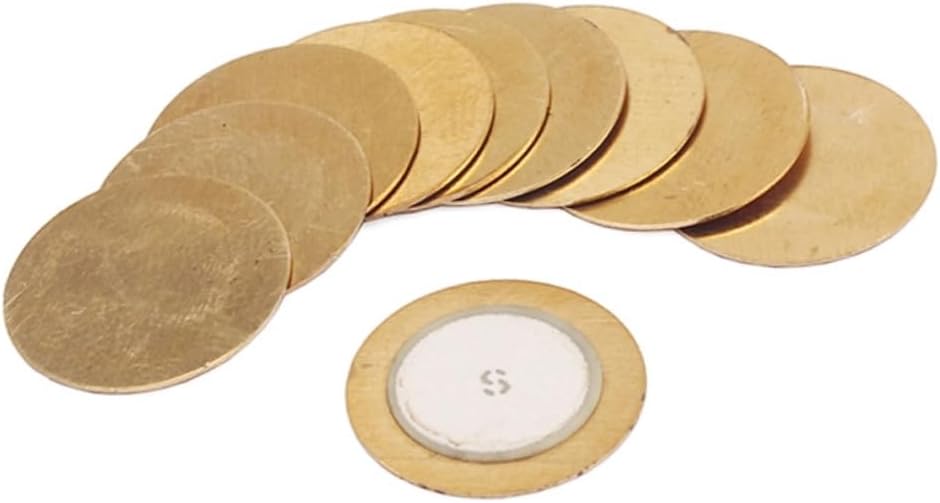 VICASKY 10Pcs Piezoelectric Copper Discs Acoustic Guitar Pickup Piezo Buzzer Film Gaskets for Instrument Sound Transducer Accessories