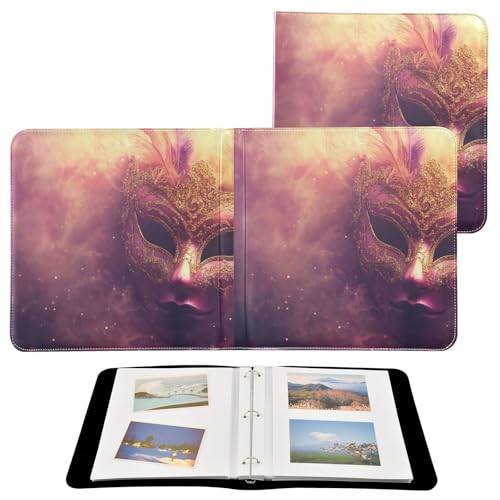 Álbum de fotos FLildon Scrapbook Album de cuero PU con páginas autoadhesivas, 3 anillas, 40 páginas, 8x10 para recuerdos miniatura 2