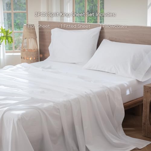 Image of MooMee Sheet Set 100% Washed Cotton Linen-Like Extra Deep Pocket Twin | Relaxed Linen-like Texture. Soft, Breathable & Lightweight Comfort. 15-19 inch Extra Deep Pocket with All-around Elastic