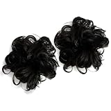 ［ スウィートキス ］おだんごウィッグ カール 付 シュシュ 小 (2個入り) (黒 くろ) 七五三 髪飾り 和装 つけ毛 お団子ウィッグ ポイントウィッグ お団子ヘア まとめ髪 シニヨン