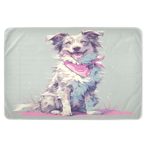 Happy Dog - almohadillas para orejas de colchón extragrandes resistentes al agua, cambiador de pañales para bebé, 52 pulgadas de largo x 34 pulgadas de ancho