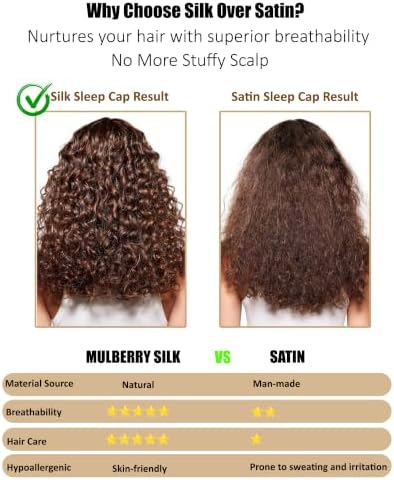 100% Mulberry Silk Bonnet for Sleeping Women Hair Bonnets Sheep Cap — view 6