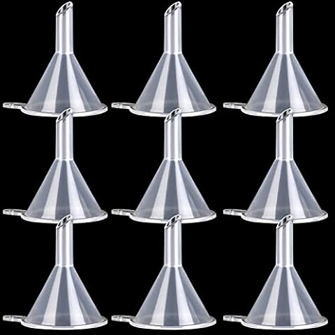 Small Clear Plastic Funnel Mini Funnel for Bottle Filling Perfumes Essential Oils, Science Laboratory Chemicals, Arts & Crafts Supplies Clear, 30 Pieces Cover