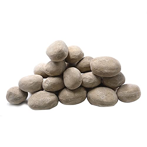 image for Stanbroil 24pcs Light Weight Ceramic Fiber Pebble Stones for Indoor, G