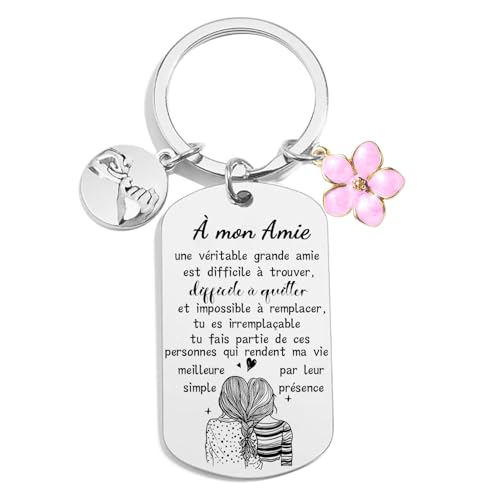 JRZDFXS Cadeau Meilleure Amie - Porte Clef Anniversaire et Noël