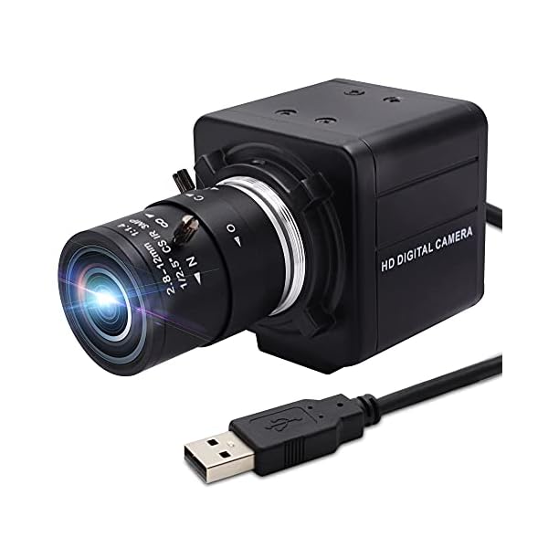 SVPRO 1080P Full HD Webcam mit 2,8-12 mm Zoomobjektiv Kamera Weitwinkel mit manuellem Fokus USB Kamera, Mini Plug and Play Videokamera mit 100pfs/60fps/30fps, USB Anschluss und 1/4 Stativmontage Loch
