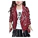 Voberry Cappotto Corto Bambina 1-13 Anni Giacca Pelle Bambino Ragazza Cerniera Giubbotti Bambini Cappotti Invernale Autunno Caldo Outfits