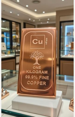 Image of Pure Copper Ingot 1 Kg |99.9% Fine Copper Bar | High Conductivity Raw Copper for Electrical, Industrial & Craft Use