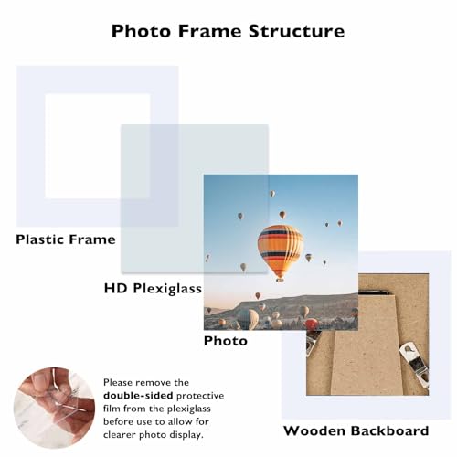 Image of JCJMY 3x3 Picture Frame White for Tabletop, 3 x 3 Square Photo Frame with Shatter Resistant Plexiglass, Sturdy 3 by 3 Poster Frame, White