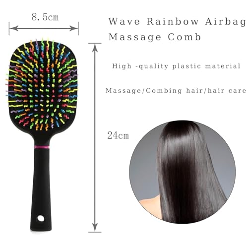 1000RB Rainbow Paddle Mane and Tail Brush Detangler Plastic Forky Comb for Horses - Image 4