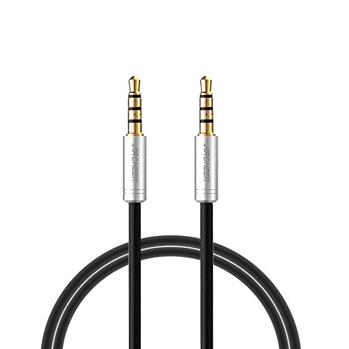 Audio Cable, ARCHEER Auxiliary 3.5mm Stereo Audio Cable 4-Pole Male to Male Extension AUX Cord for Speaker, iPod, Headphone, Smartphone, Tablets, Car Stereo, PC and More(4ft/1.2m)