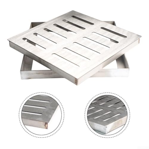 Outdoor Drain Cover, 6/8/12 Inch Square Drainage, Heavy Duty Yard Drain Channel Grate, Sewer Grate and Frame for Yard Driveway Water Drain Grates Outdoor Driveway Concrete(8 x 8 Inch) - Thumbnail 4