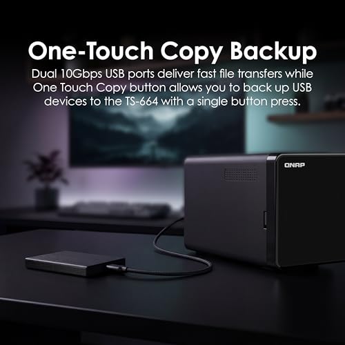 Image of QNAP TS-664-8G-US 6 Bay High-Performance Desktop NAS with Intel Celeron Quad-core Processor, M.2 PCIe Slots and Dual 2.5GbE (2.5G /1G /100M) Network Connectivity (Diskless)