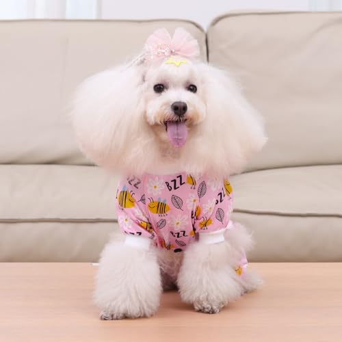 Image of CuteBone Small Dog Pajamas Shirt Stretchy Summer Puppy Pjs Soft Cat Onesies Pet Clothes for Daily Wear DA24M