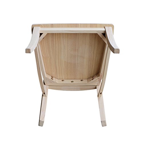Set of Two Vineyard Curved X Back Dining Chairs, Unfinished