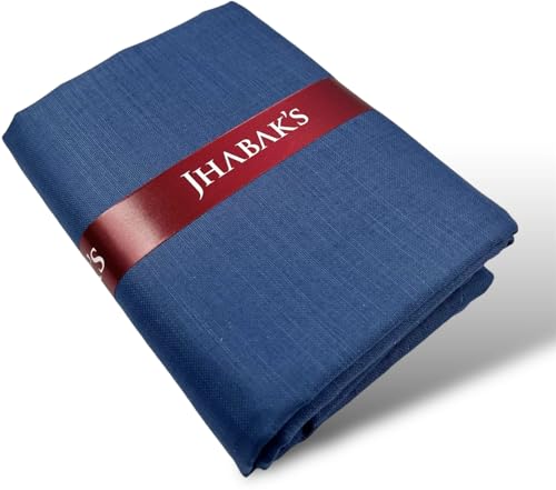 Image of JHABAK'S Men's 100% Pure Cotton Unstitched 1.7 Meters Shirt Piece - 3.25 Meters Suit Fabric Set with Cufflinks (Multicolour, All Weather Fabric, Attractive Box)