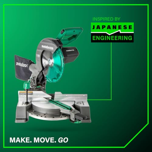 Metabo HPT 10-Inch Single Bevel Compound Miter Saw, 15-Amp Power Saw with Xact Cut Shadow Line, Precision Miter Angles, Single Bevel 0-45°, 40T TCT Miter Saw Blade, Lightweight Design, C10FCG2 thumbnail 13