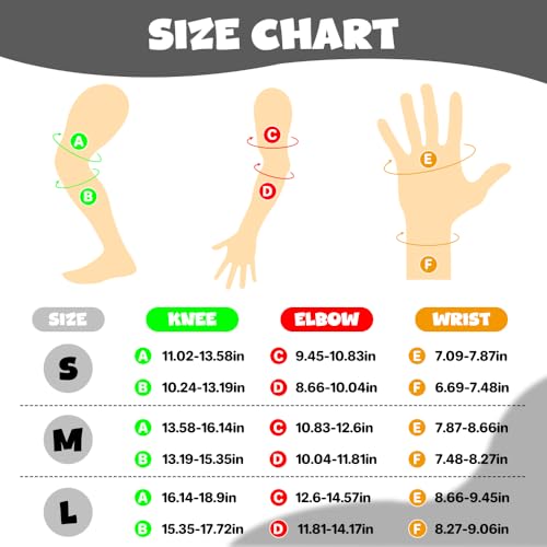 image for JBM Kids Knee Pad Elbow Pads and Wrist Guards Protective Gear Set for 