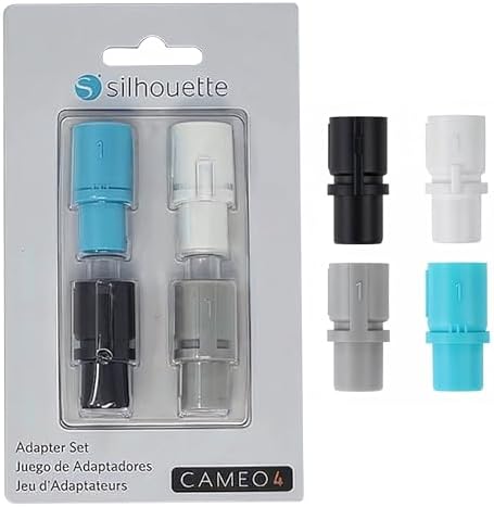 Silhouette Tool Adapter Set for Cameo 4 & Portrait 3 - 4 Adapters - Plastic - Black, Blue, Gray, White