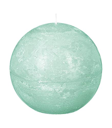 Atmosphera - Bougie Boule Rustique Vert Menthe D 10 cm