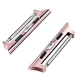 Wearlizer Metal Watch Band Clasp/connector for All Apple Watch Models. No Screws or Screwdriver Needed and Super Easy to Install - 42mm Pink Gold
