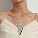 Turquoise Cross Necklace Silver Tone Natural Gemstone Necklace Black Pine Stone Cross Necklace for Women Western Jewelry 18