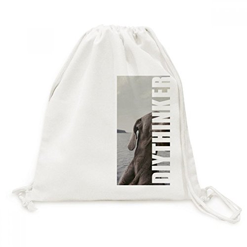 Sac cordon chien gris en toile léger et résistant pour vos sorties