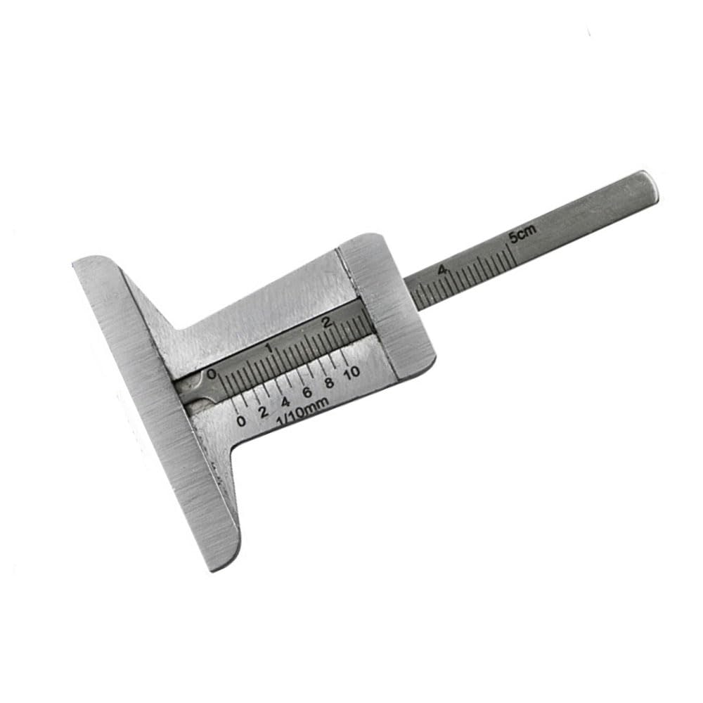 BE-TOOL Stainless Steel Tyre Tread Depth Gauge Test Gap Gauge Depth Ruler Hole Inspection Tool for Cars,Trucks,Moto(0-50mm)