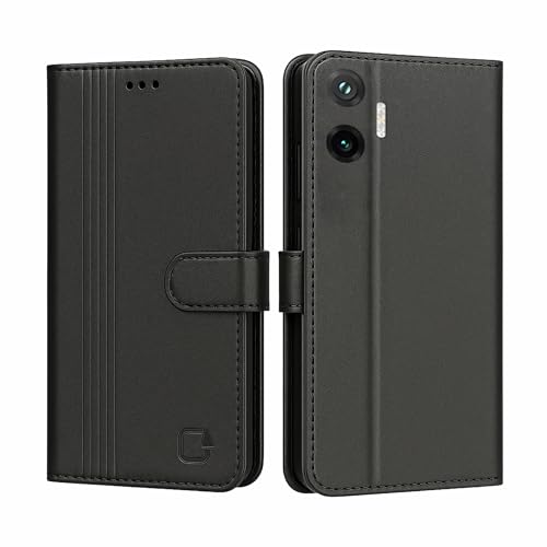 Image of AIBEX Shock Proof Flip Compatible for Poco F7 5G Flip Cover Leather Finish | Inside TPU with Card Pockets | Wallet Stand | Complete Protection Flip Case - Black